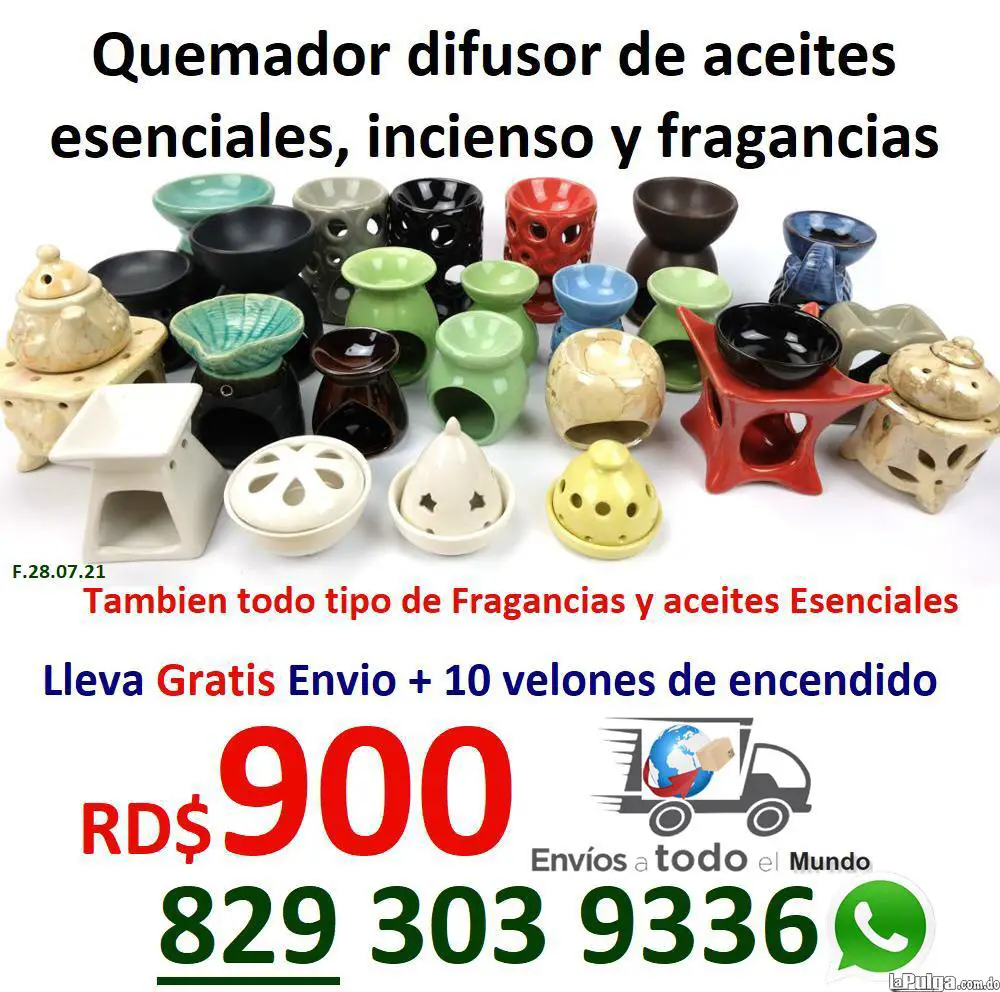 Quemadores de aceite e incienso en ceramica con velas quemadoras Foto 7118129-3.jpg