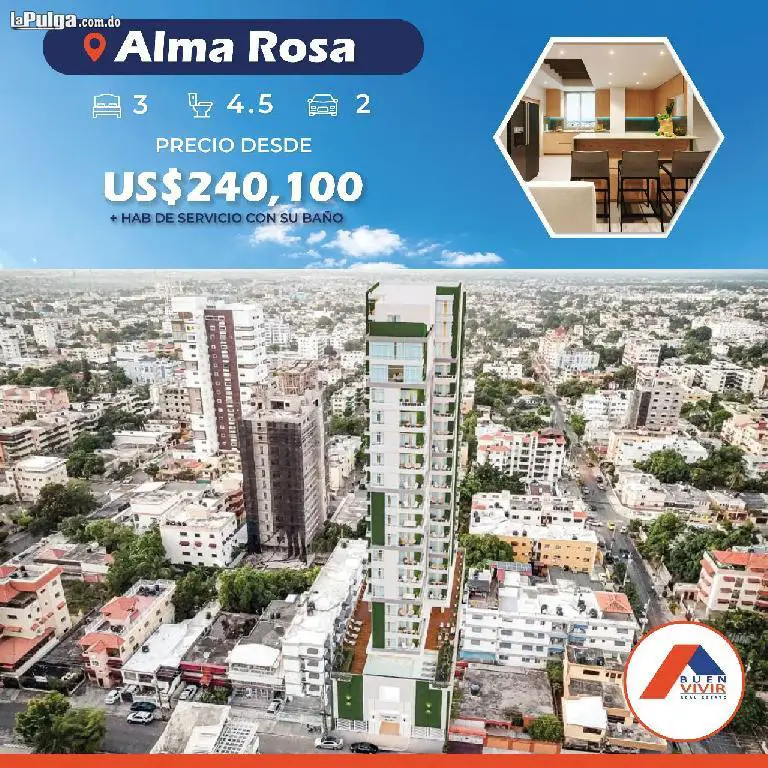 Apartamento en sector SDE - Alma Rosa 3 habitaciones 2 parqueos Foto 7135288-2.jpg