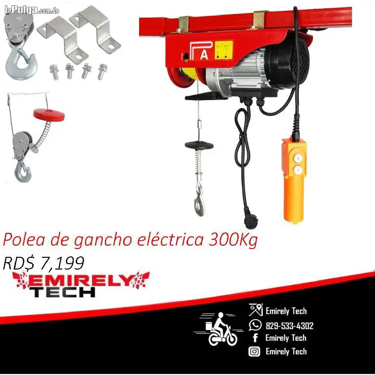 Gancho electrico de polea hidraulica winche Cabrestante grua de 300KG Foto 7154979-4.jpg