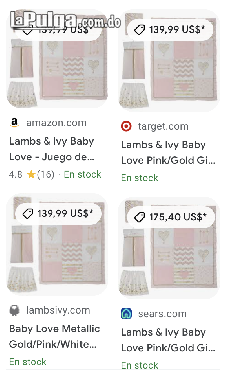 Lambs  Ivy Baby Love Pink/Gold Heart Juego de ropa de cama para cuna  Foto 7157446-5.jpg