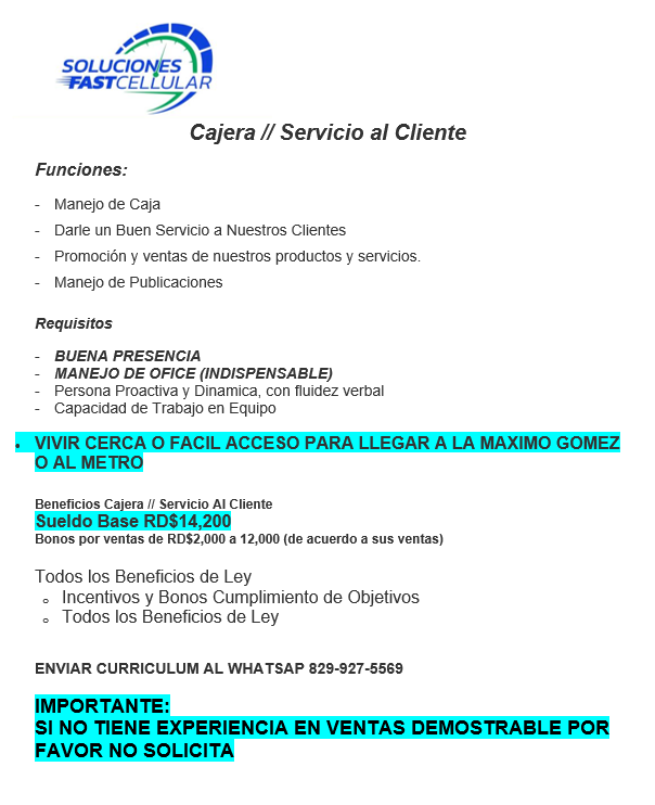 Cajera // Servicio al Cliente  Foto 7218088-N1.jpg