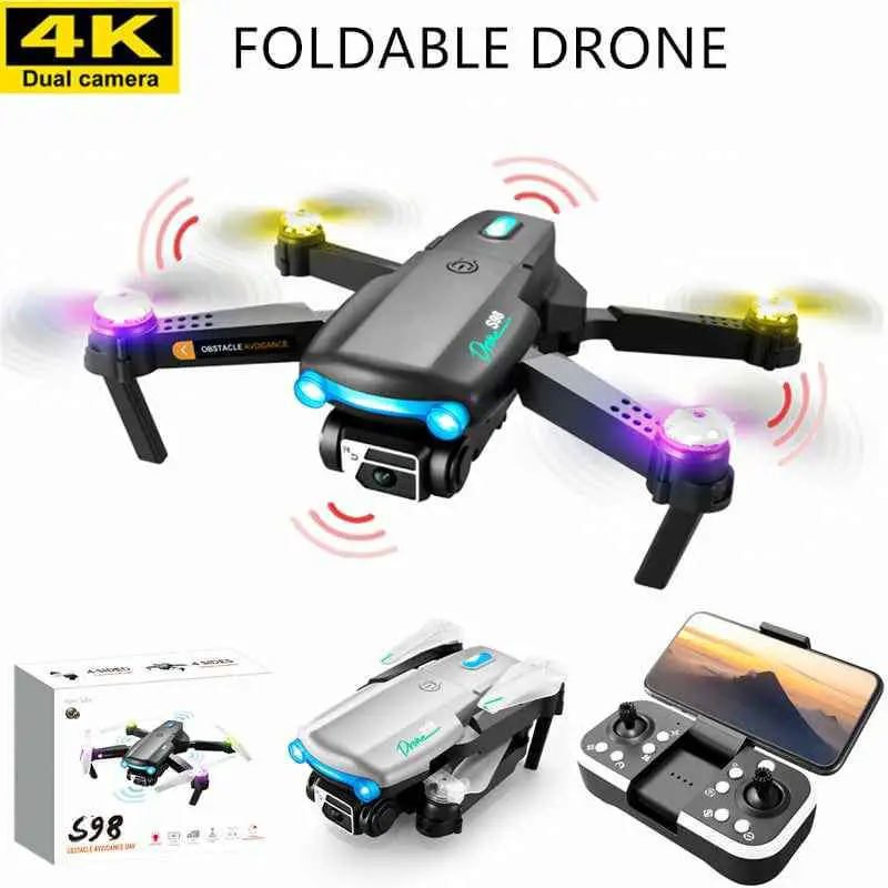 DRONES S98 CON DOBLE CAMARA 4K HD WIFI Y SENSOR ANTICHOQUE CON 2 BATER Foto 7226858-7.jpg