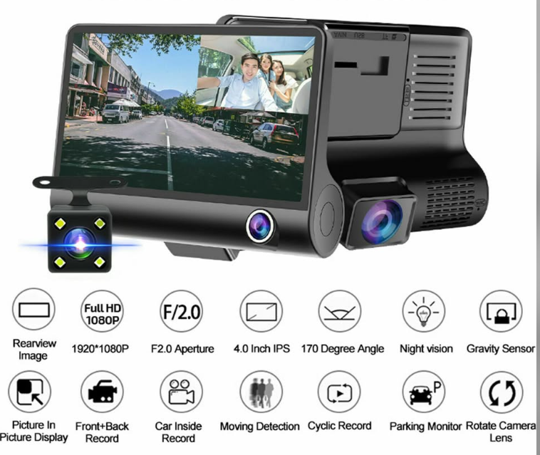 Camara de Vehiculo 1080P Full HD Con Grabacion Delantera e Interior Foto 7246464-4.jpg