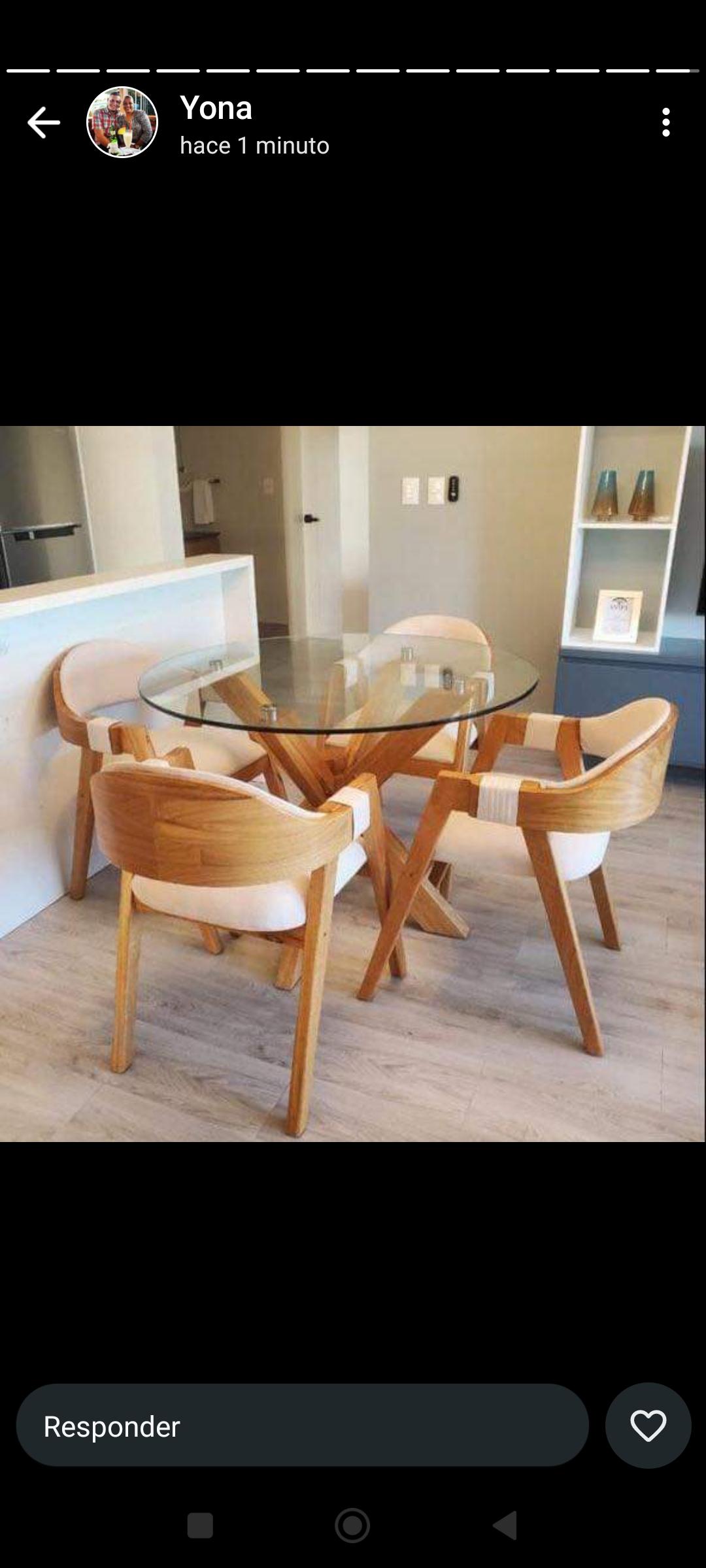 Juego de comedor de 4 sillas caoba con transporte e instalación a domi Foto 7266880-1.jpg