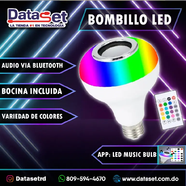 bombillo LED con bocina integrada y conexión Bluetooth Foto 7268040-1.jpg