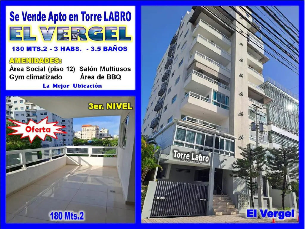 Vendo Apto en El Vergel Torre Labro 180 Mts.2 3 HABS. 3er. Nivel con s Foto 7276332-1.jpg