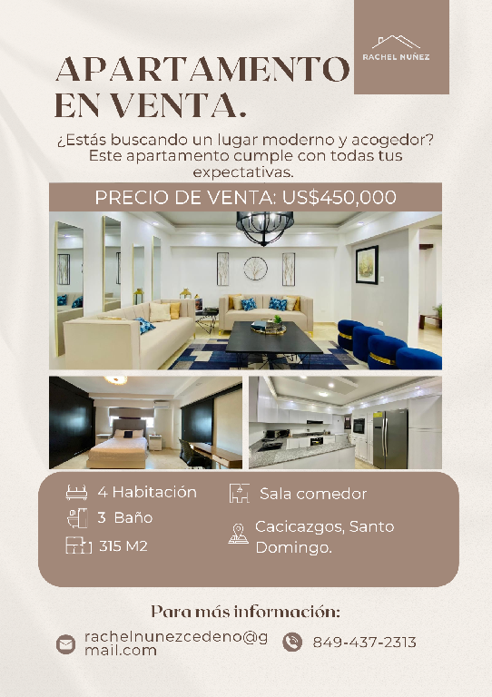 Apartamento de 4 Habitaciones en Venta en Los Cacicazgos. Foto 7280775-1.jpg