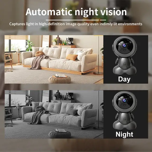 ???? Cámara de Seguridad Robot 1080P HD – Inteligente Divertida y Pote Foto 7282497-2.jpg