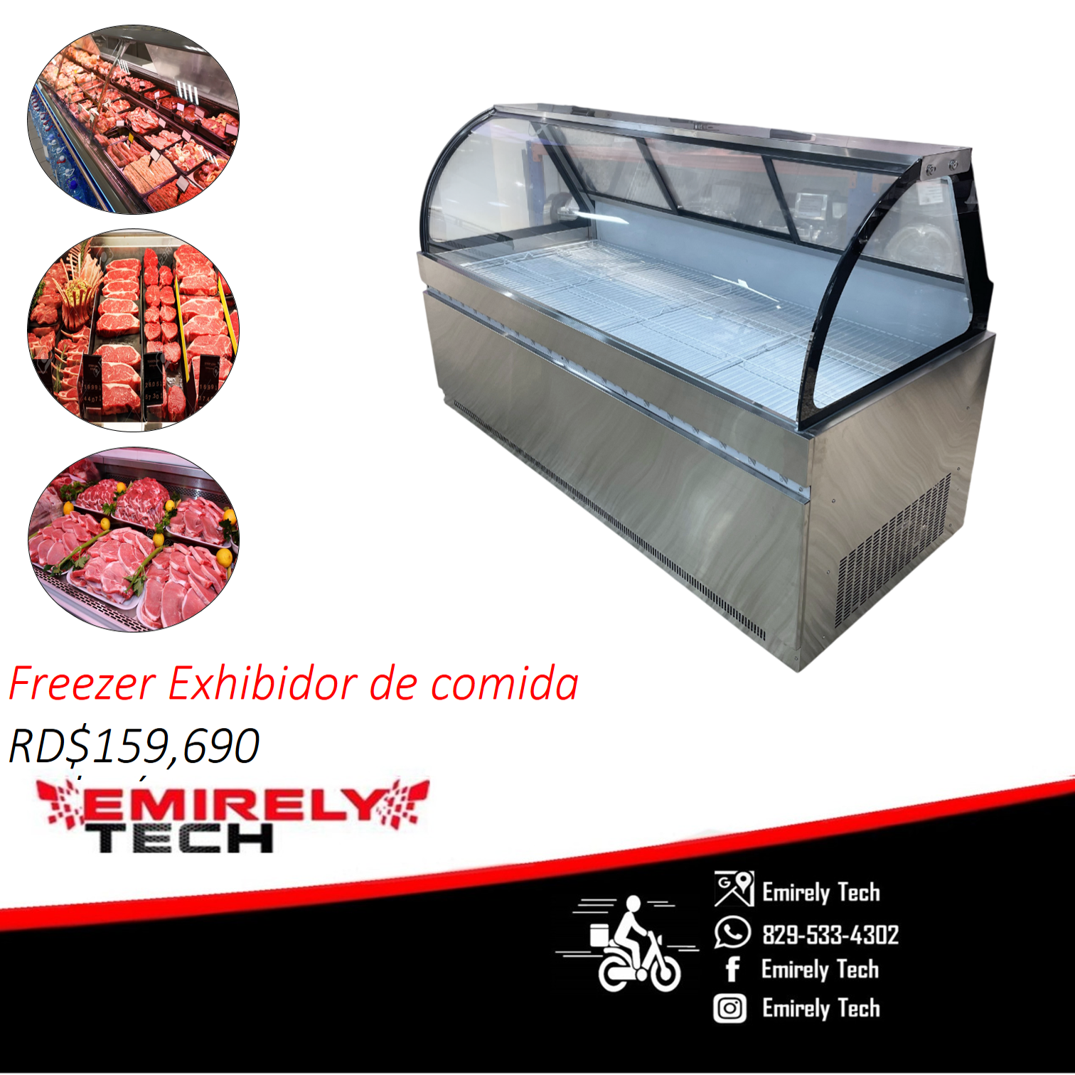 Freezer vitrina exhibidora de comida carnes embutidos de 79 pulgadas Foto 7282679-8.jpg