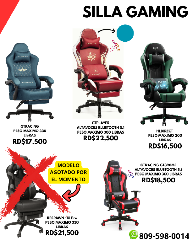 SILLAS GAMING ORIGINALES ALTA GAMA Foto 7284340-1.jpg