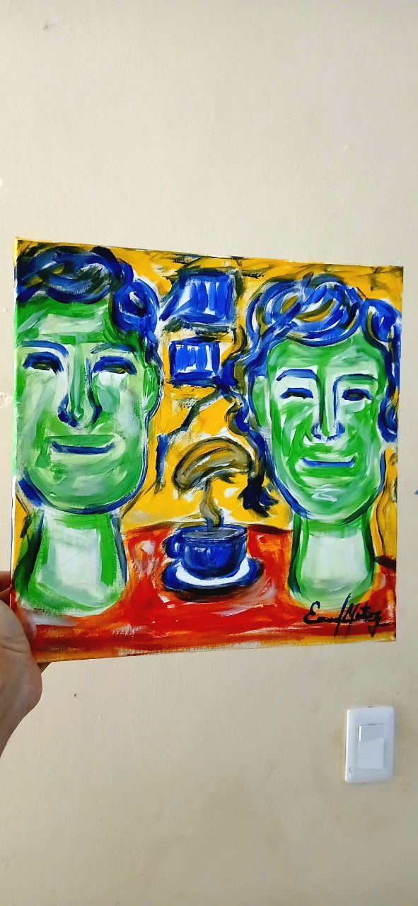 Obra de arte diálogo y café  Foto 7288068-1.jpg