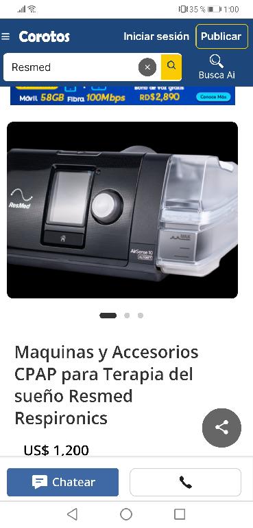 Cpap airsense autoset resmed 10 para terapia de  sueño Foto 7290486-1.jpg