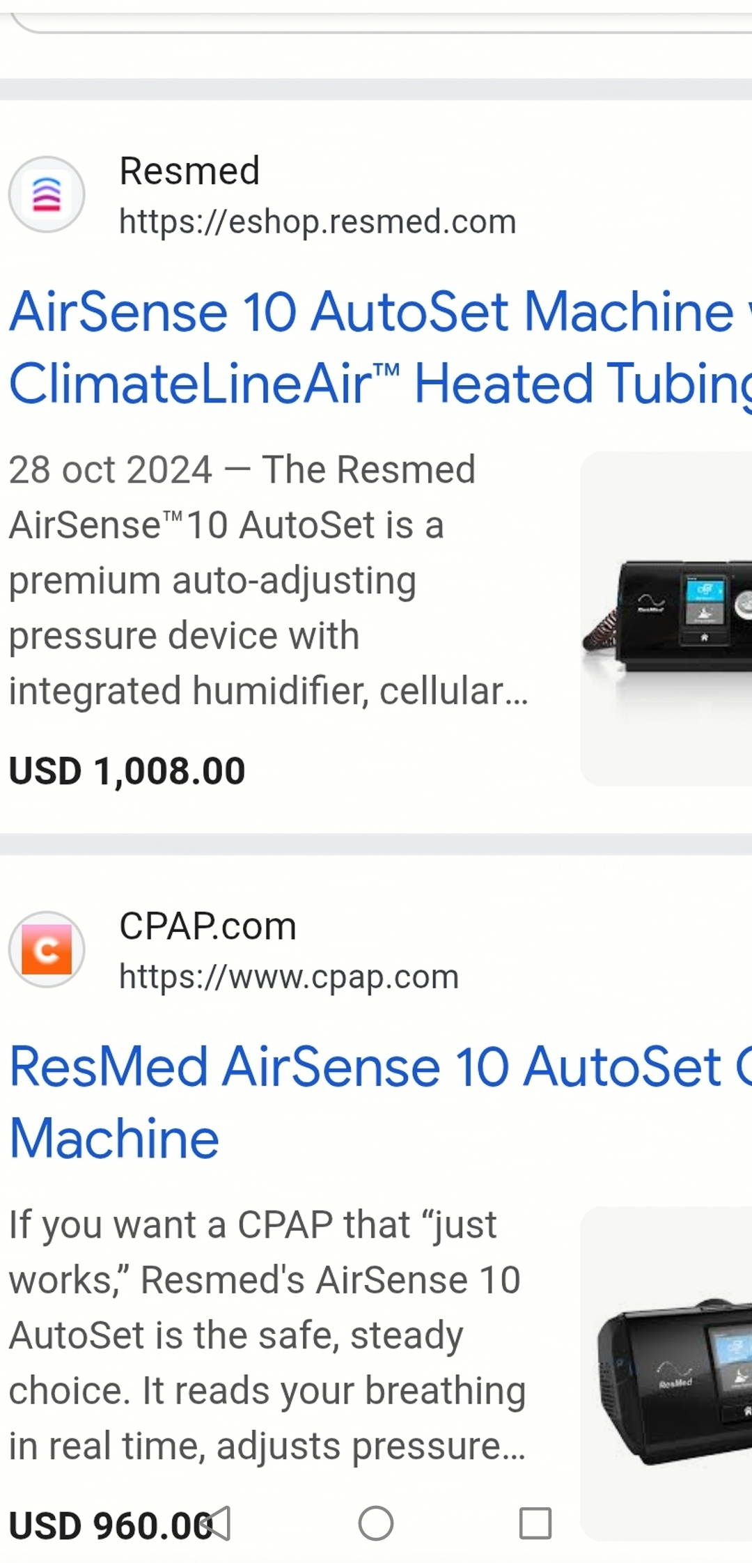 Cpap airsense autoset resmed 10 para terapia de  sueño Foto 7290486-8.jpg