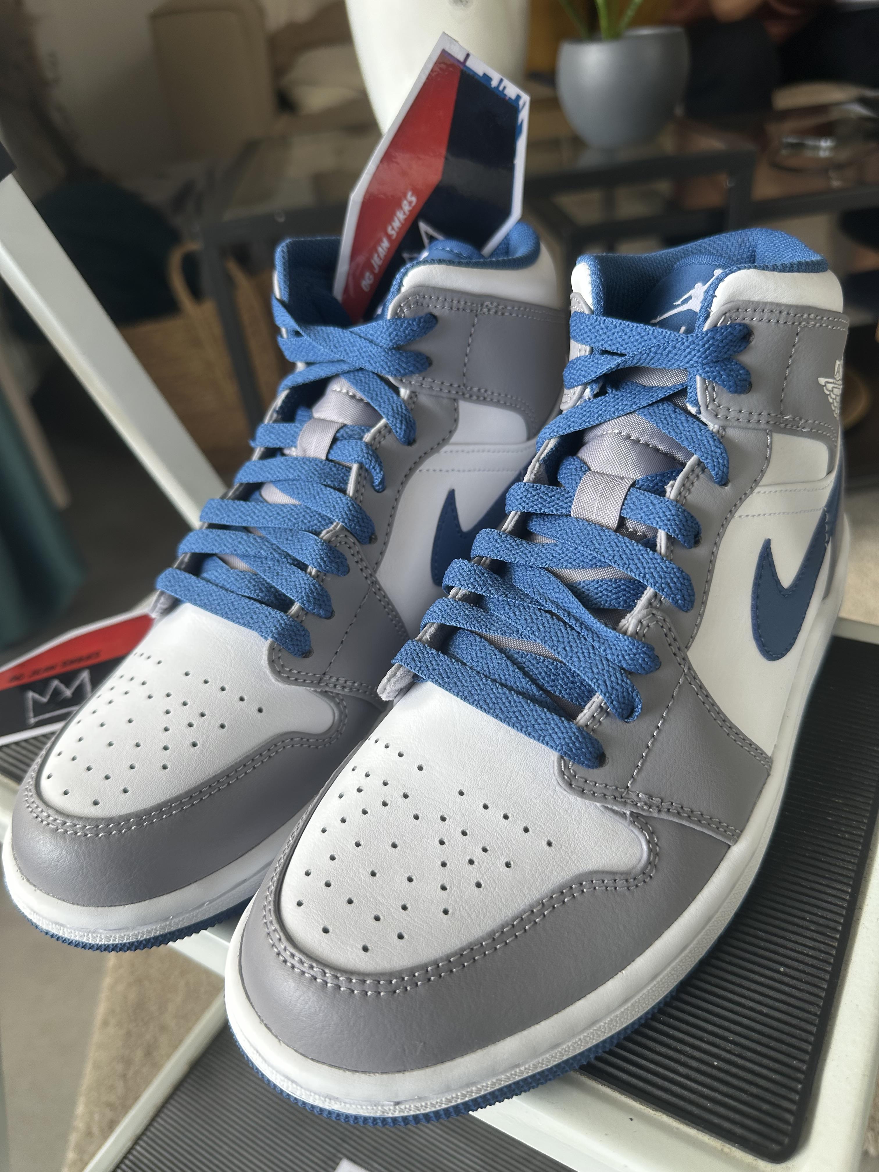 Tenis Teni NIKE AIR JORDAN 1 MID TRUE BLUE Original Originales Sneaker Foto 7291746-12.jpg
