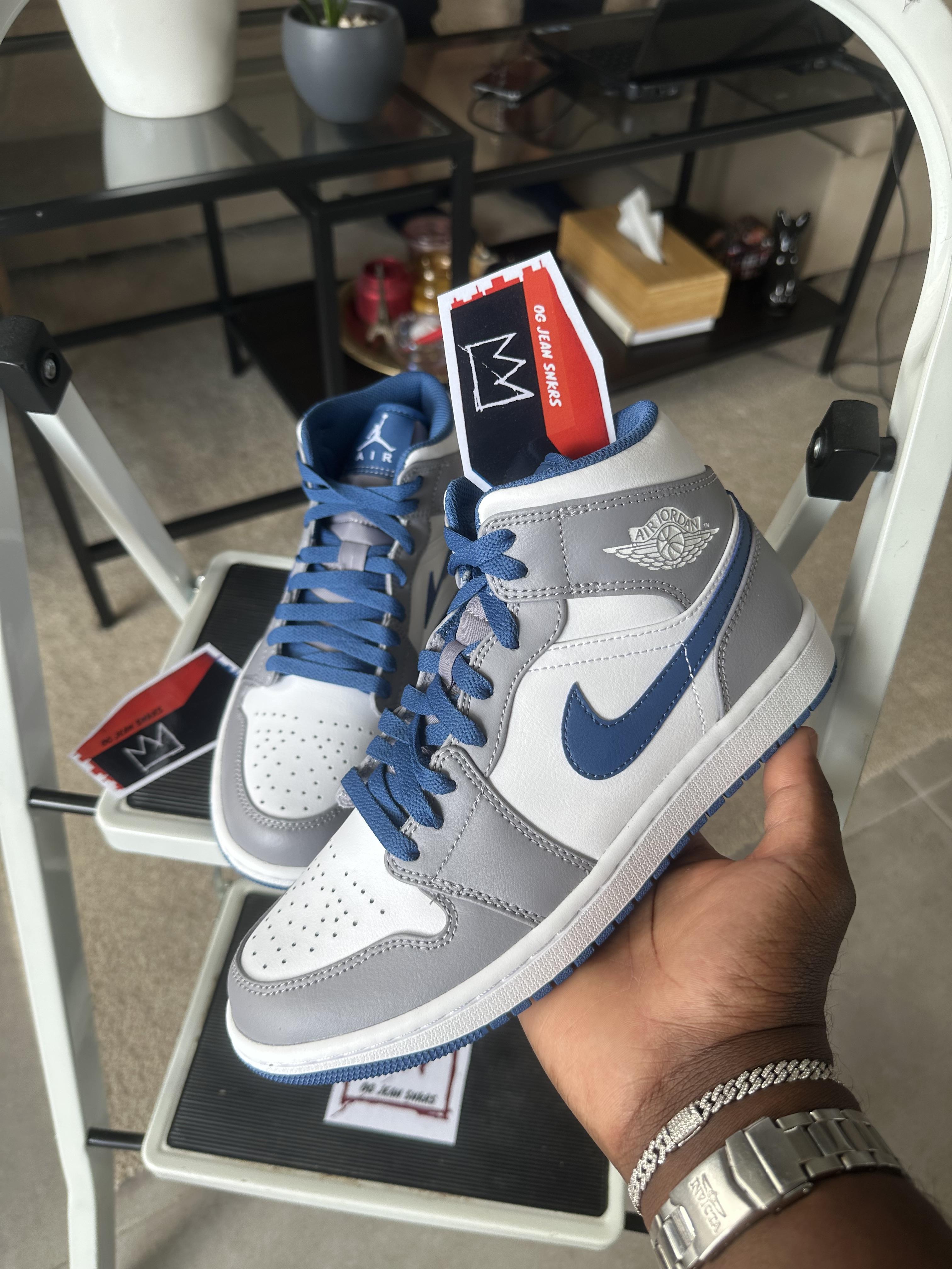 Tenis Teni NIKE AIR JORDAN 1 MID TRUE BLUE Original Originales Sneaker Foto 7291746-2.jpg