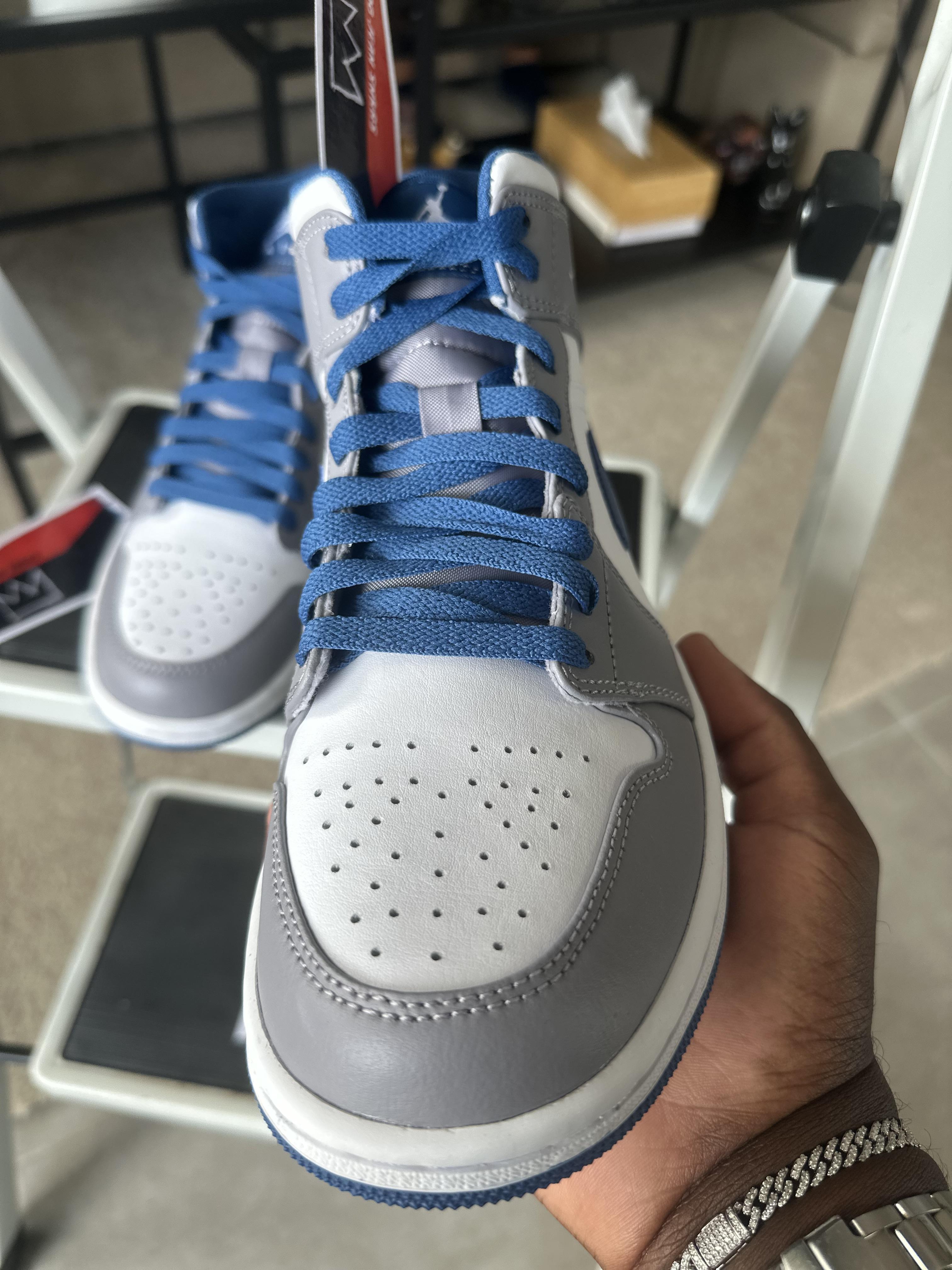 Tenis Teni NIKE AIR JORDAN 1 MID TRUE BLUE Original Originales Sneaker Foto 7291746-3.jpg