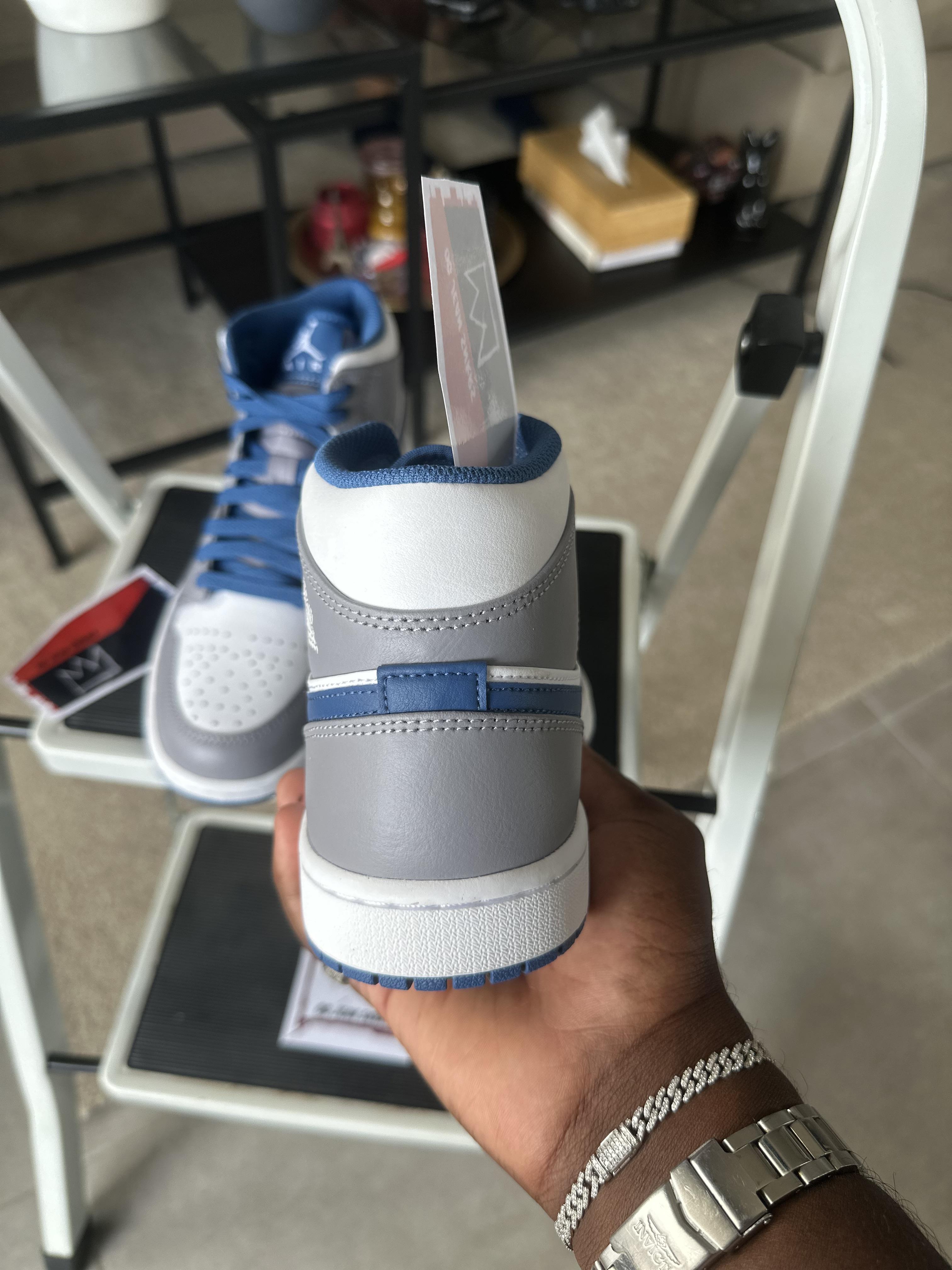 Tenis Teni NIKE AIR JORDAN 1 MID TRUE BLUE Original Originales Sneaker Foto 7291746-5.jpg