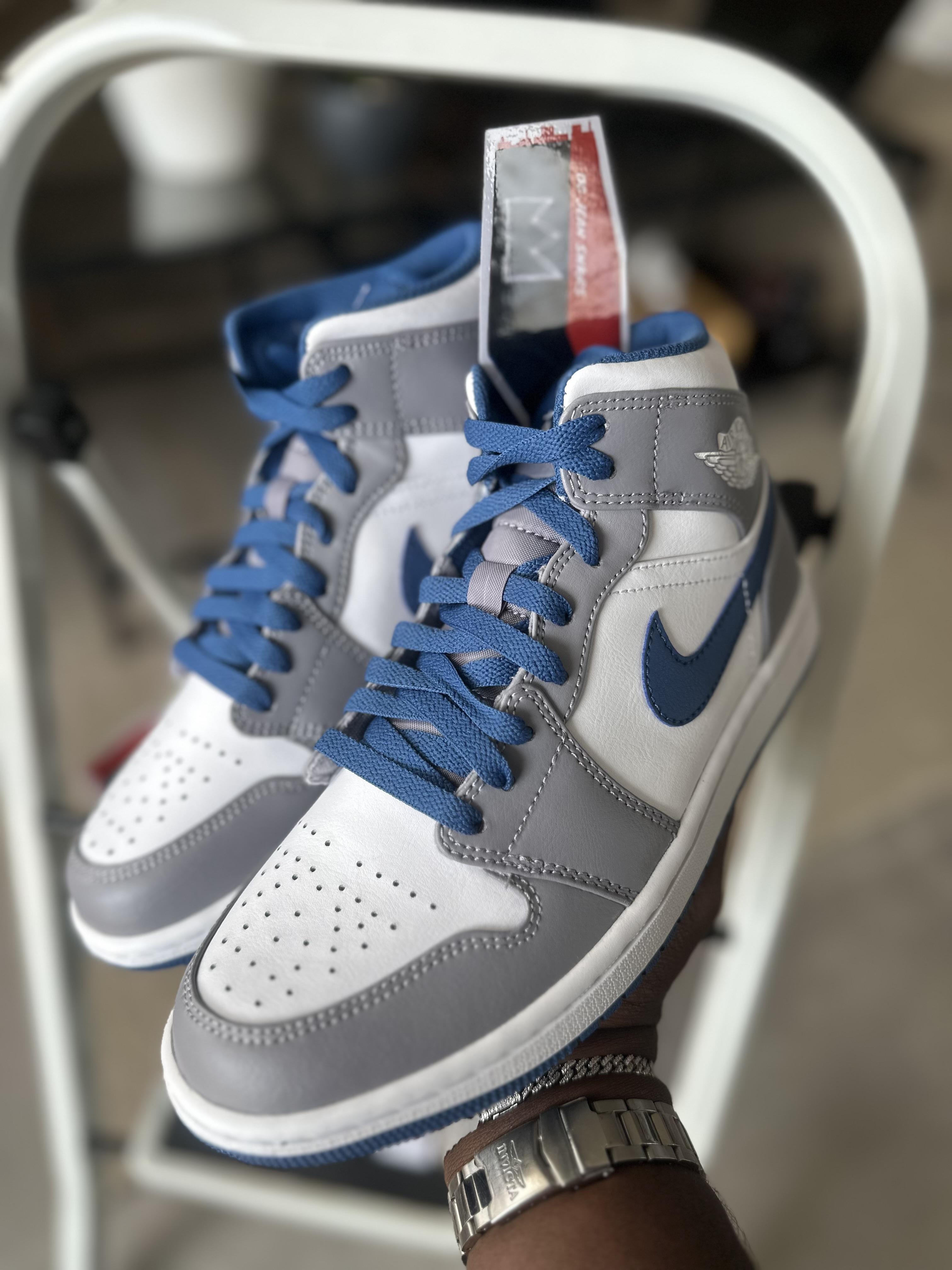 Tenis Teni NIKE AIR JORDAN 1 MID TRUE BLUE Original Originales Sneaker Foto 7291746-7.jpg
