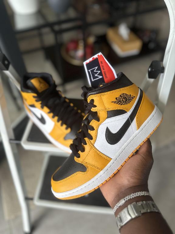 Tenis Teni NIKE AIR JORDAN 1 MID TAXI BLACK AND YELLOW Original Origin Foto 7291747-1.jpg