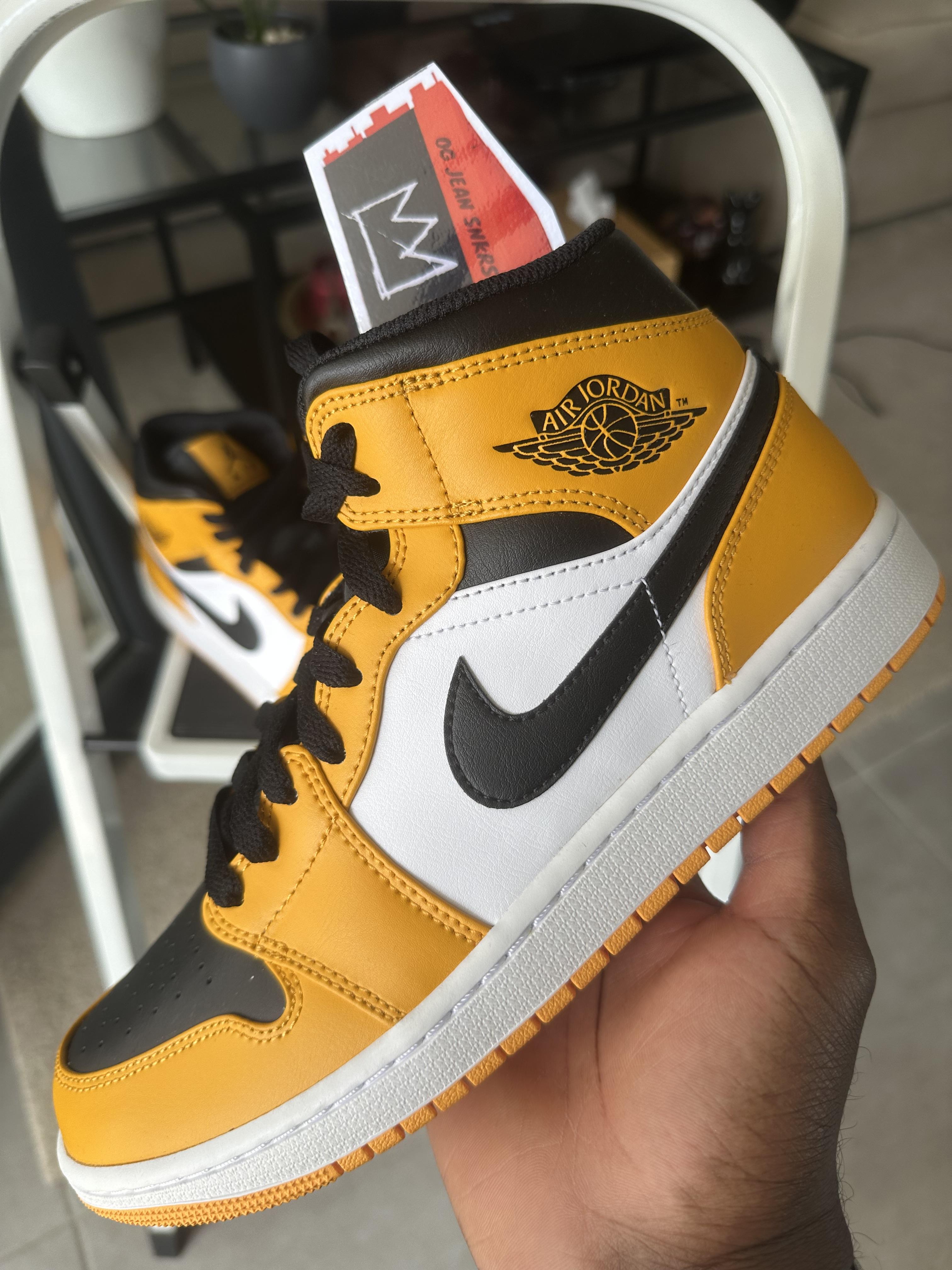 Tenis Teni NIKE AIR JORDAN 1 MID TAXI BLACK AND YELLOW Original Origin Foto 7291747-2.jpg