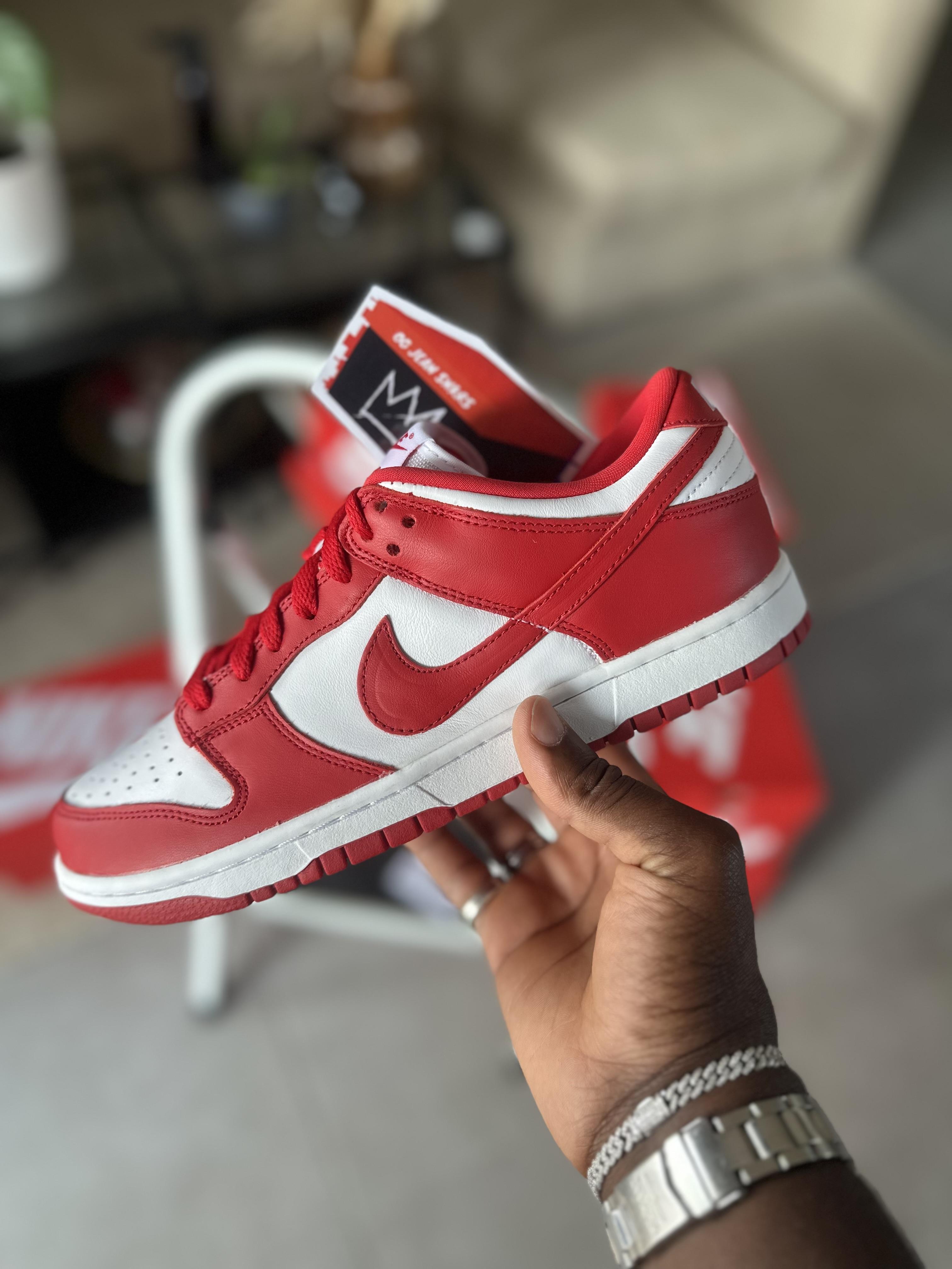Tenis Teni Nike Dunk Low St John’s White and Red Original Originales S Foto 7291751-7.jpg