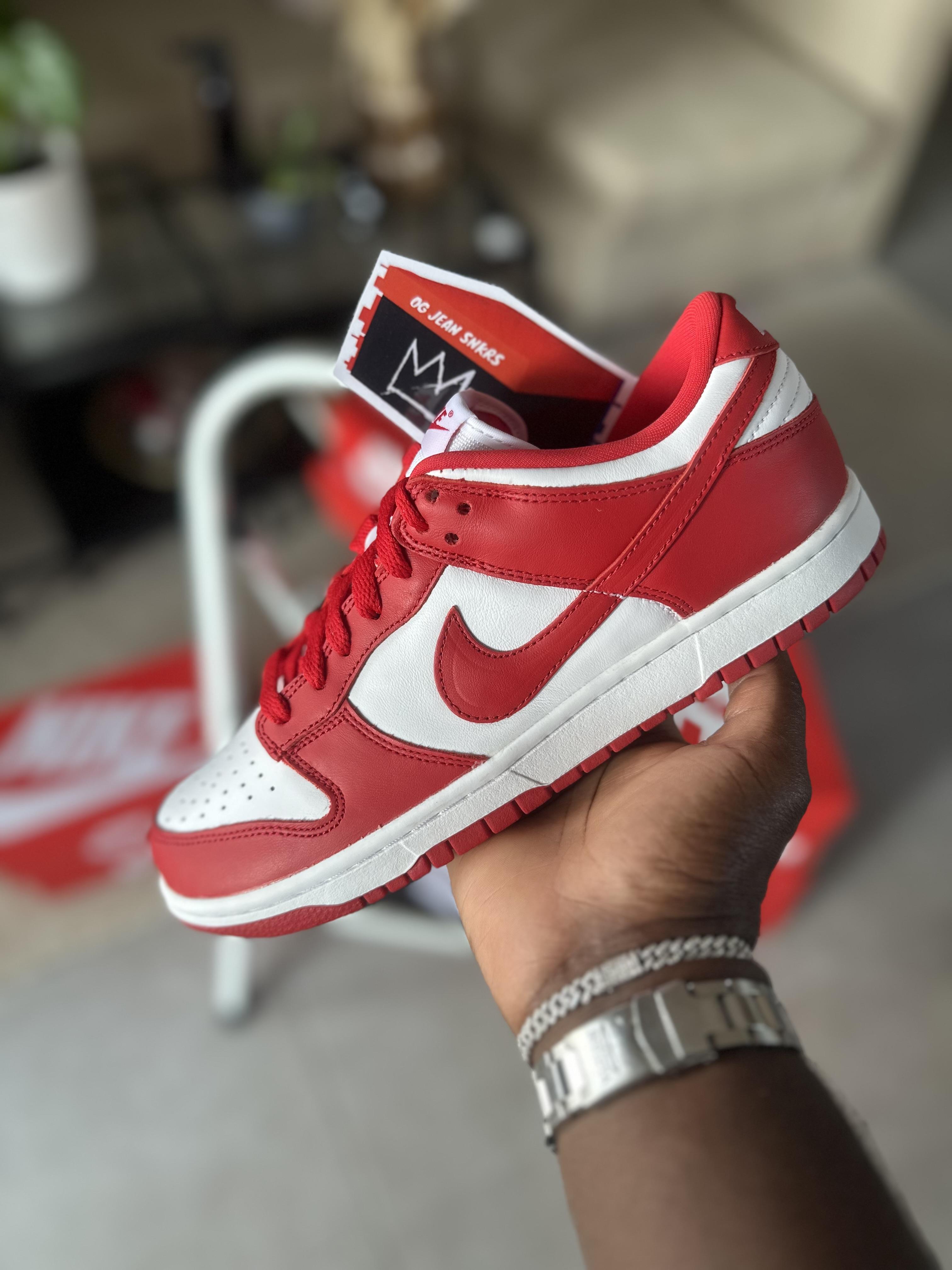 Tenis Teni Nike Dunk Low St John’s White and Red Original Originales S Foto 7291751-8.jpg