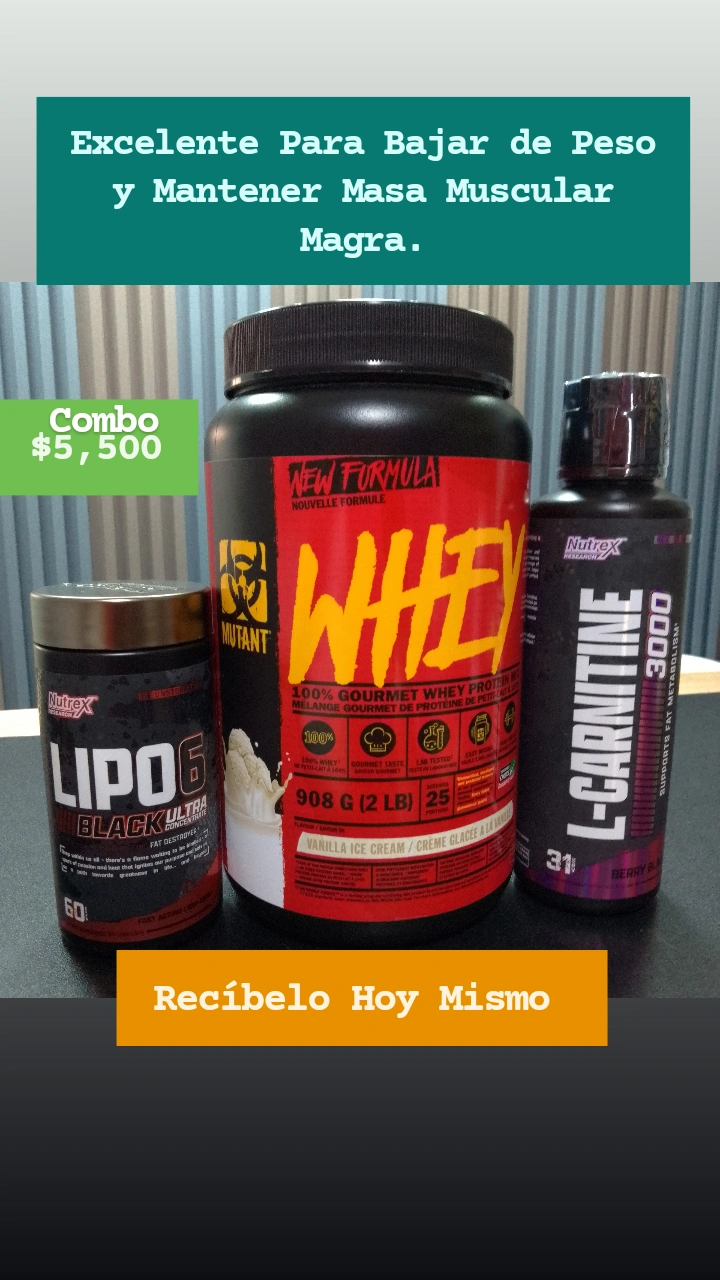 Combo Para Bajar De Peso. Proteína Whey  L-carnitina Líquida y Lipo6 B Foto 7292218-1.jpg