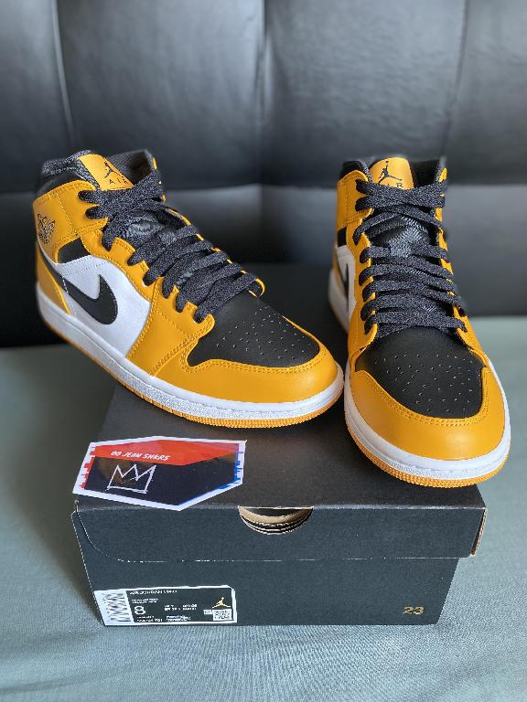 Tenis Sneakers NIKE AIR JORDAN 1 MID TAXI BLACK AND YELLOW Original Foto 7293503-1.jpg