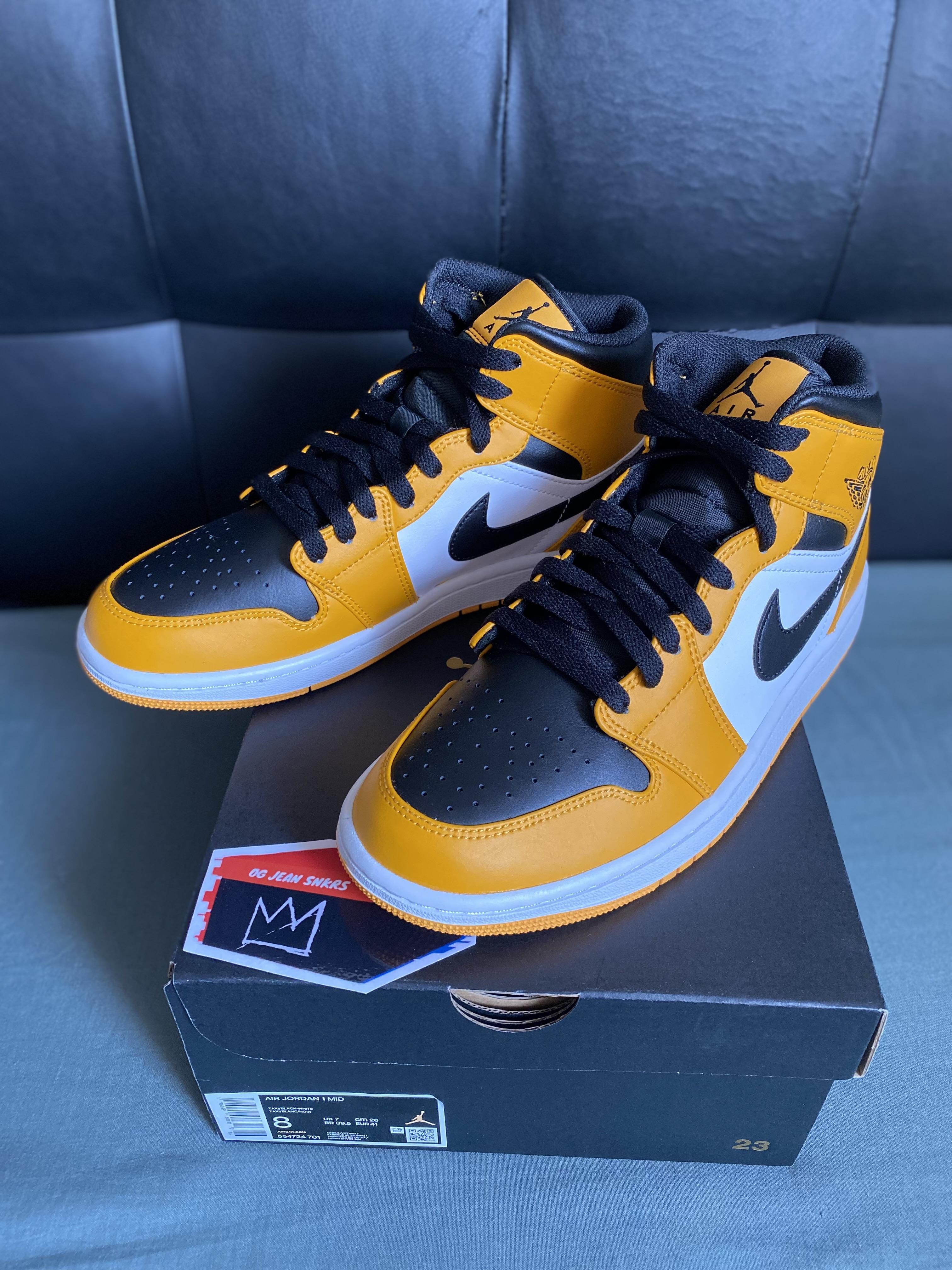 Tenis Sneakers NIKE AIR JORDAN 1 MID TAXI BLACK AND YELLOW Original Foto 7293503-4.jpg
