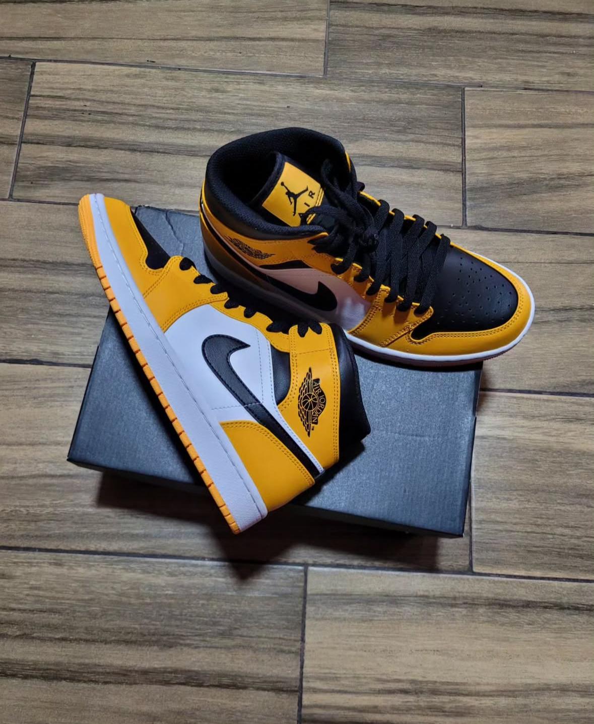 Sneakers Tenis NIKE AIR JORDAN 1 MID TAXI BLACK AND YELLOW Original Foto 7293507-4.jpg