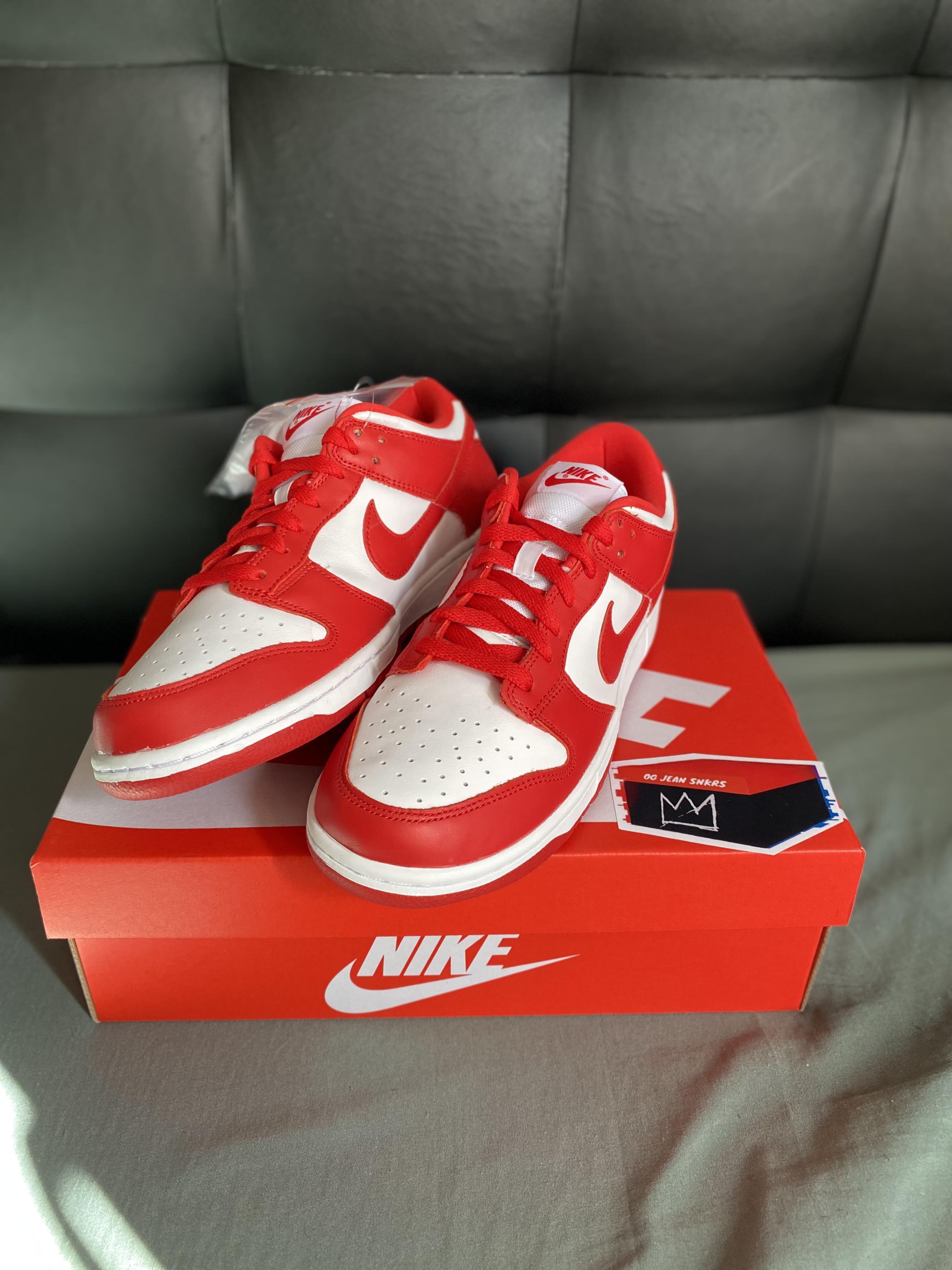 Sneakers Tenis Teni Nike Dunk Low St John’s White and Red Original Foto 7293513-11.jpg