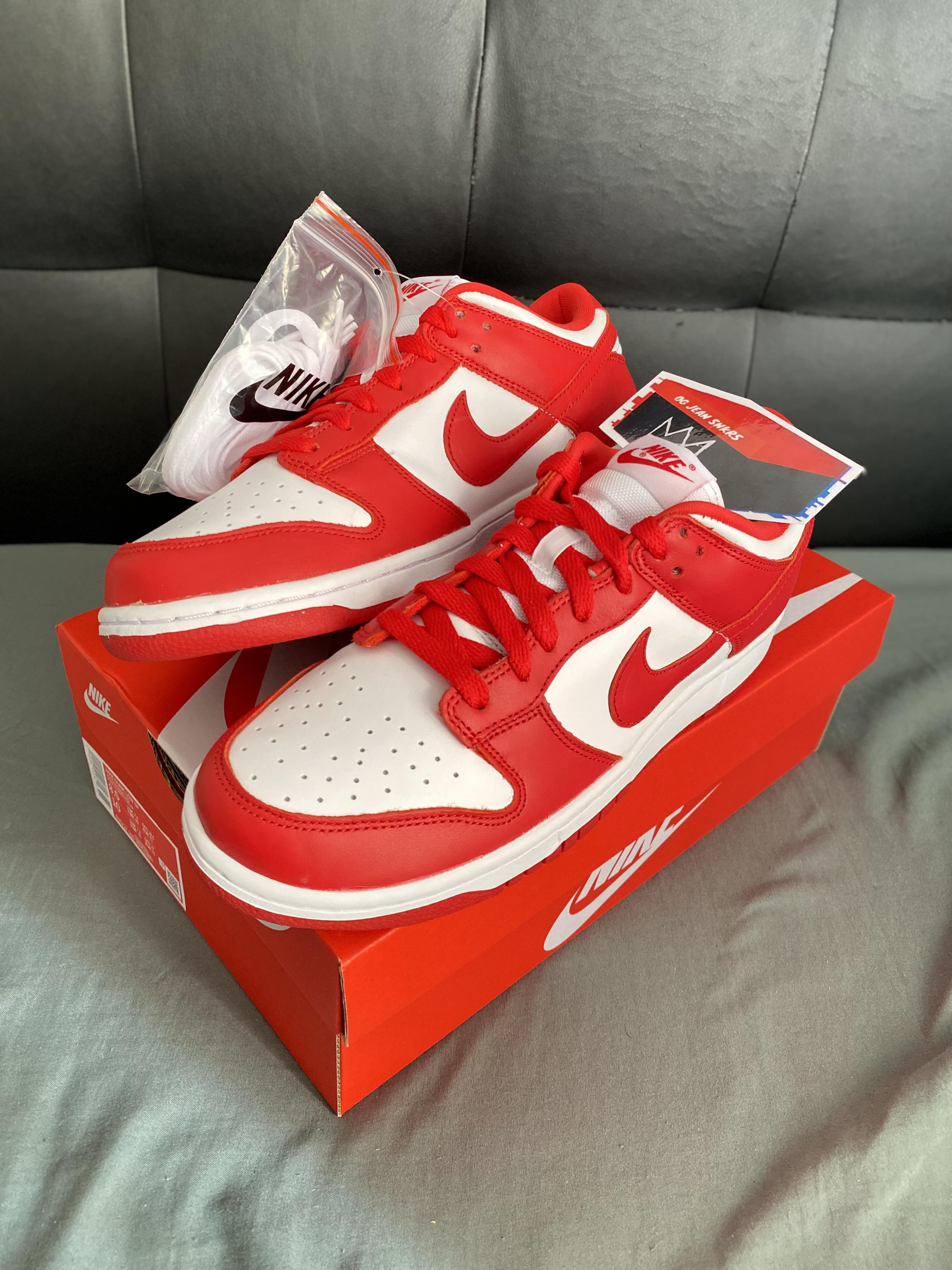 Sneakers Tenis Teni Nike Dunk Low St John’s White and Red Original Foto 7293513-6.jpg