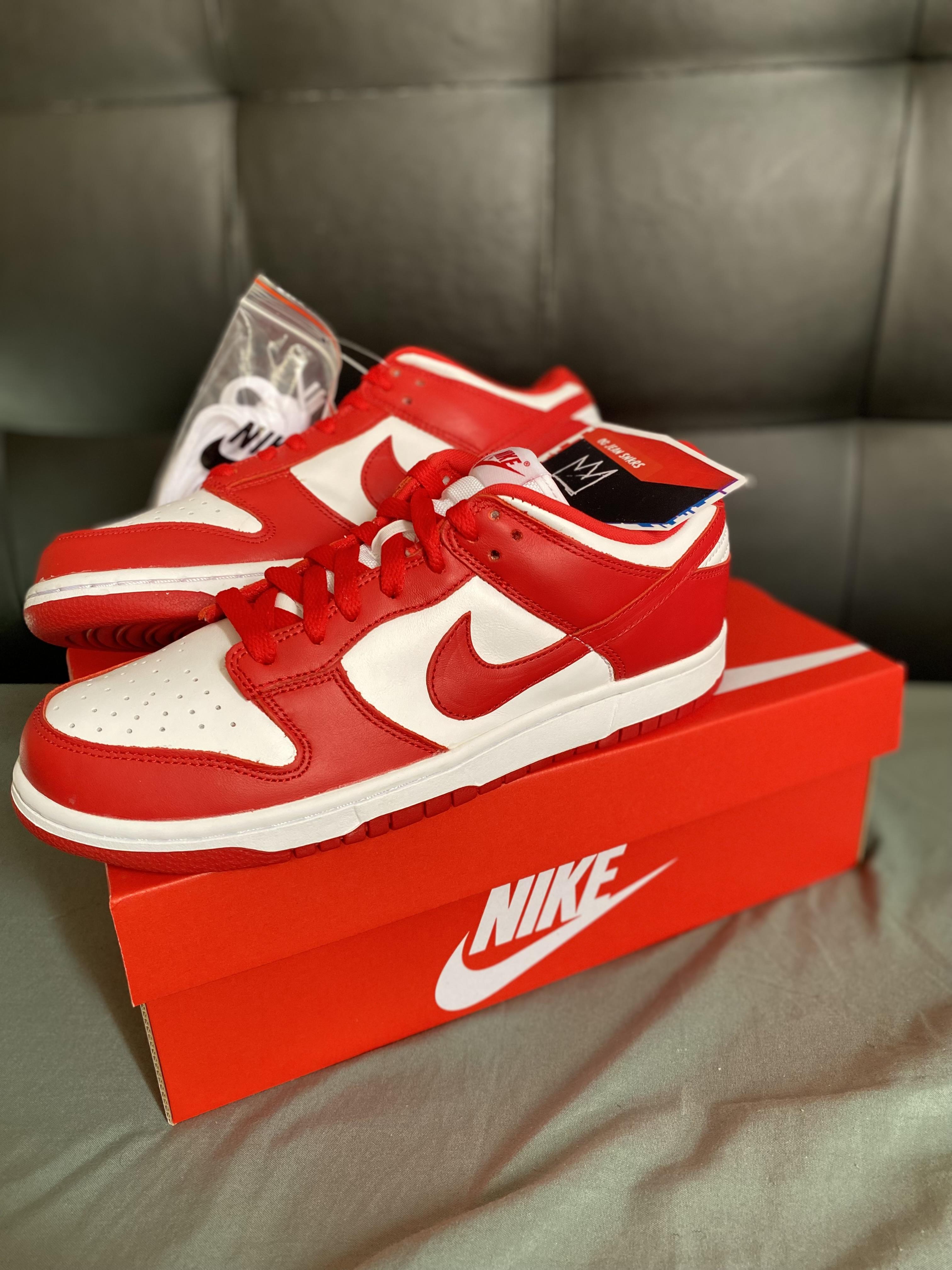 Sneakers Tenis Teni Nike Dunk Low St John’s White and Red Original Foto 7293513-8.jpg