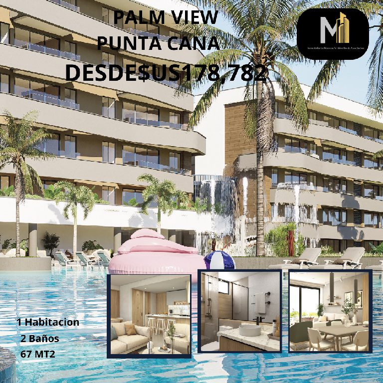 Vendo apartamento en el Residencial PALM VIEW en Punta Cana Foto 7295317-1.jpg