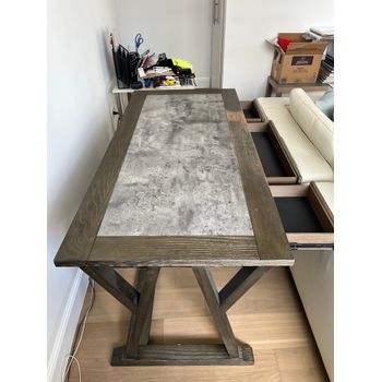 Vendo hermoso escritorio de madera con piedra. Foto 7296491-1.jpg