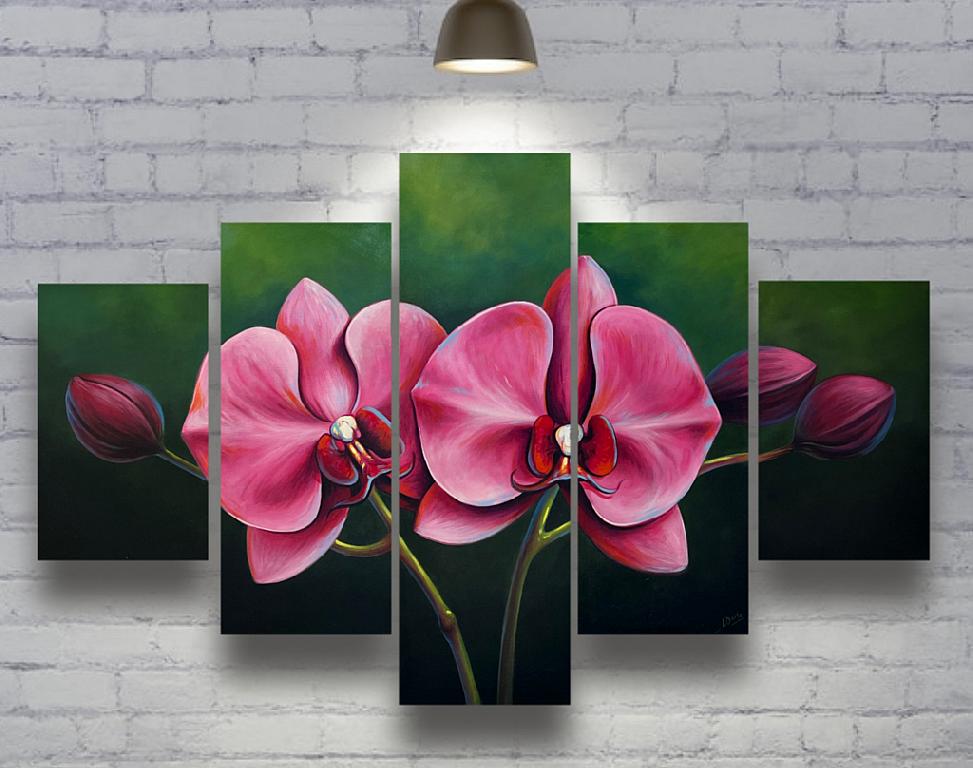 Cuadro pintura de orquídeas 5 en 1 Foto 7298194-1.jpg