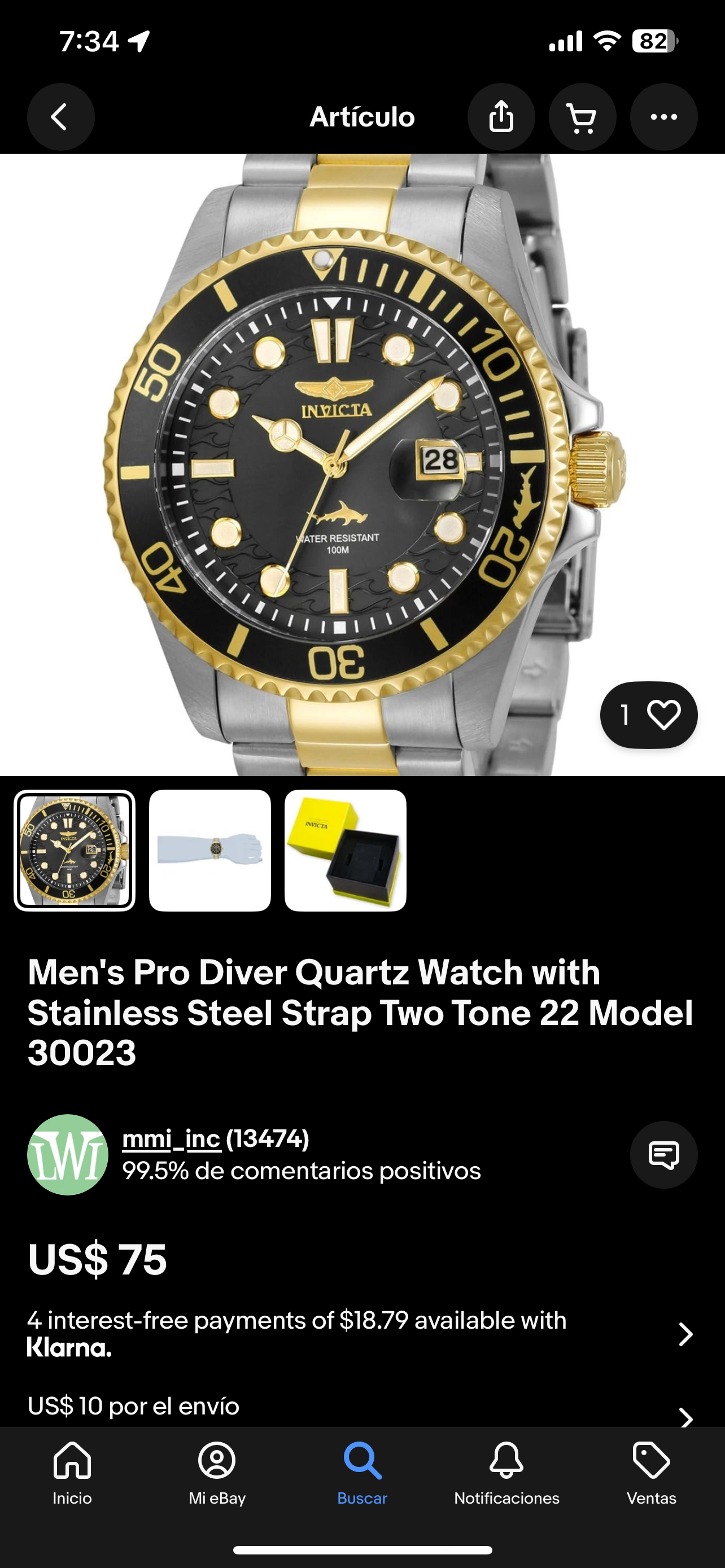 Reloj invicta modelo 30023 para hombre Foto 7303095-3.jpg