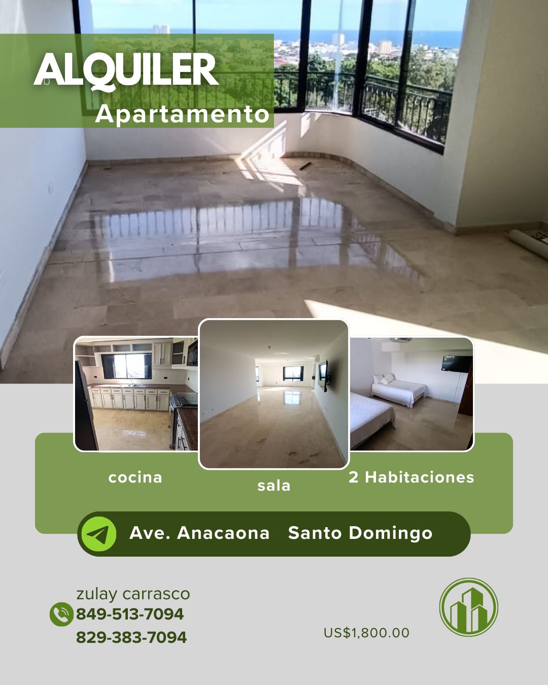 Alquilo amplio apartamento con línea blanca en la Avenida Anacaona   Foto 7303541-1.jpg