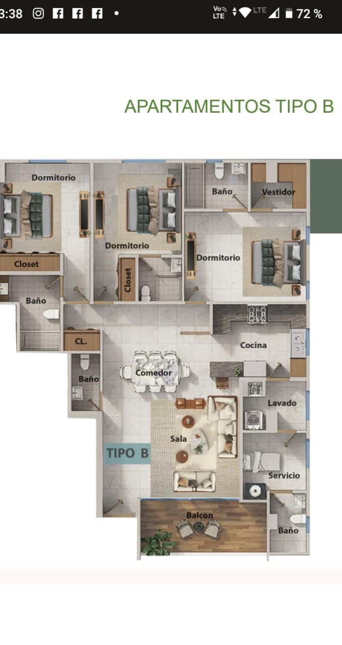 Apartamento en Venta en Mirador Norte Santo Domingo Foto 7303555-7.jpg