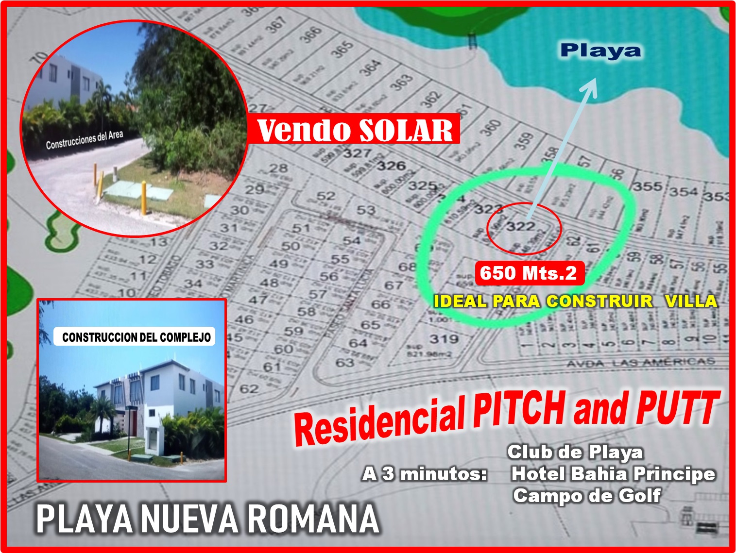 Vendo Solar de  650 Mts.2 en RESDENCIAL PITCH AND PUTT Playa Nueva Rom Foto 7303774-2.jpg
