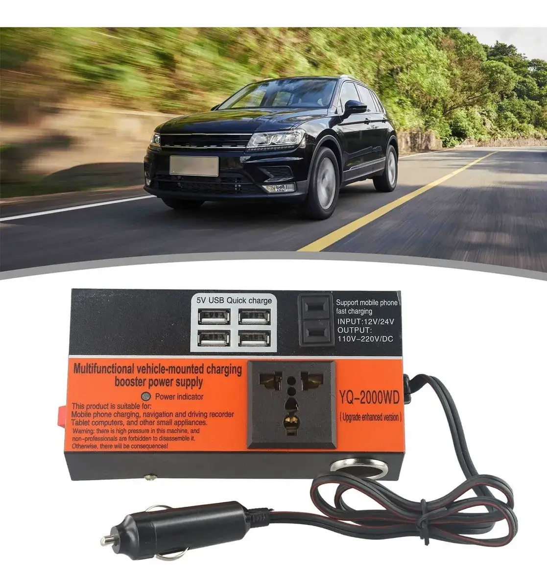 Power Inverter Bisutime BS-5209 150W Convertidor de 12V DC a 220V AC p Foto 7303956-1.jpg