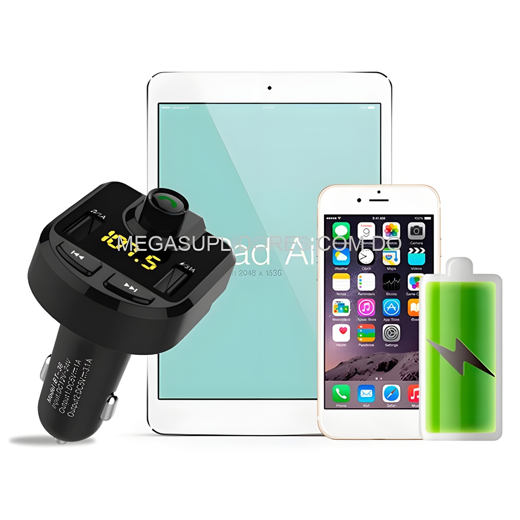  Transmisor FM  Modulador para Radio de Carro con Bluetooth  USB  Mic Foto 7304396-2.jpg