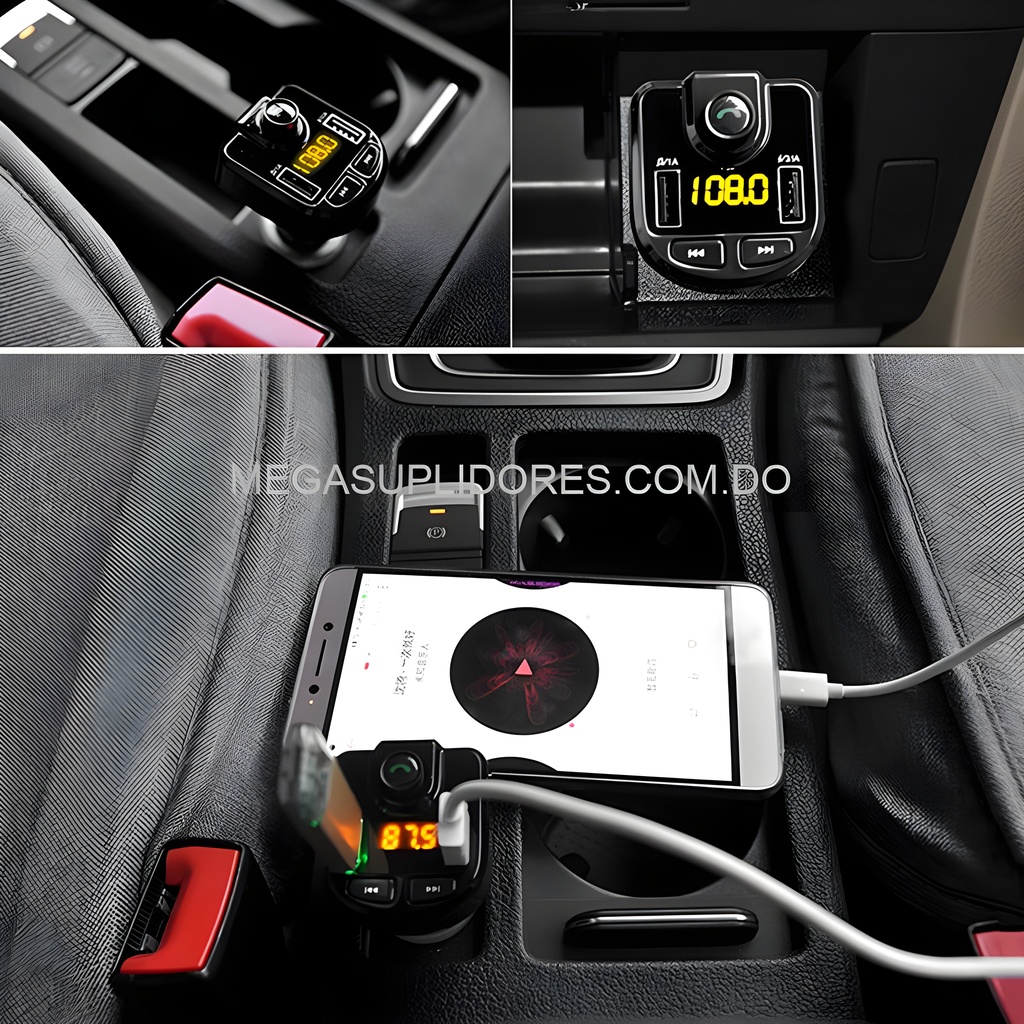  Transmisor FM  Modulador para Radio de Carro con Bluetooth  USB  Mic Foto 7304396-3.jpg