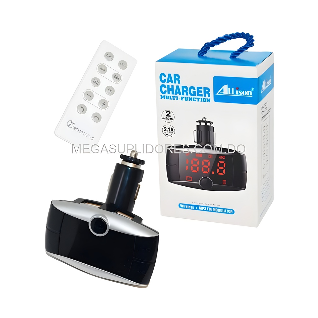 Modulador Transmisor FM Radio de Carro Bluetooth USB Micro SD Y Auxi Foto 7304397-3.jpg