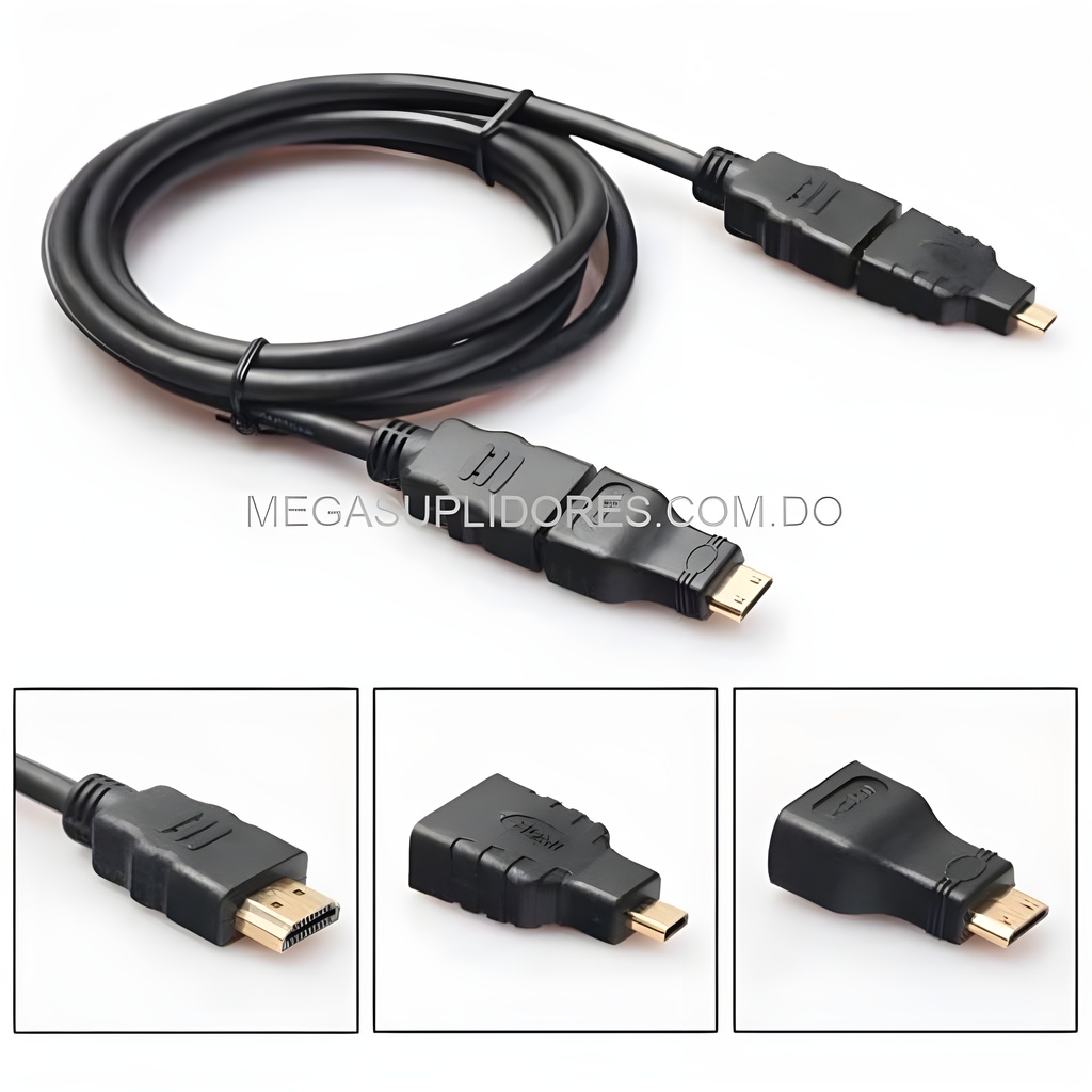 Cable HDMI Combo 3 en 1  Adaptador Mini HDMI  Convertidor Micro HDMI Foto 7304476-1.jpg