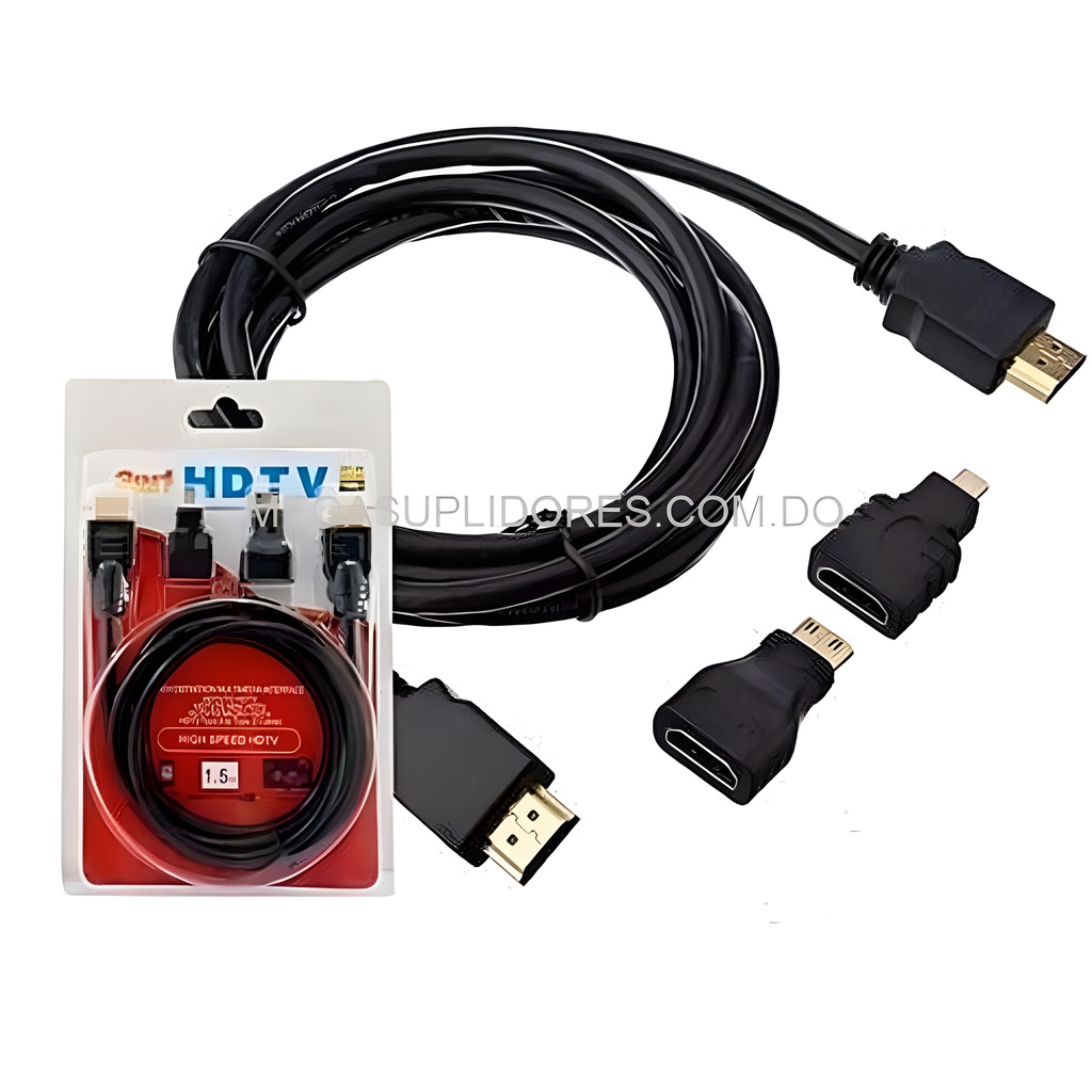  Cable HDMI Combo 3 en 1  Adaptador Mini HDMI  Convertidor Micro HDMI Foto 7304476-3.jpg