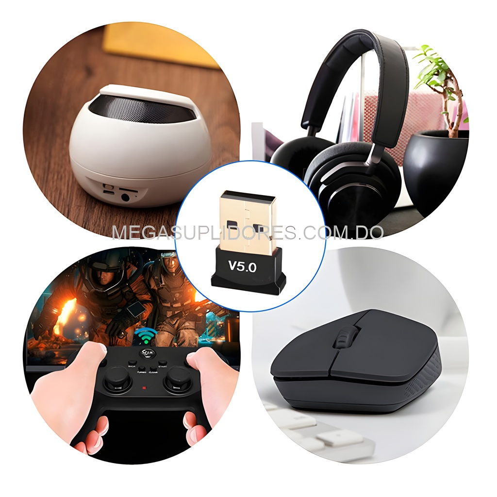  Adaptador USB Bluetooth 5.0 para PC Compatible Teclados  Audífonos   Foto 7304487-3.jpg
