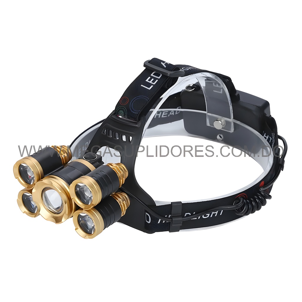  Lampara Minera Linterna Cabeza 5 Focos – Recargable  Luz de Pesca y  Foto 7304496-3.jpg