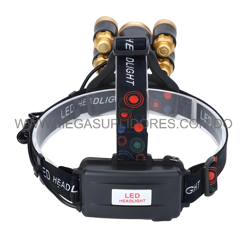  Lampara Minera Linterna Cabeza 5 Focos – Recargable  Luz de Pesca y  Foto 7304496-5.jpg