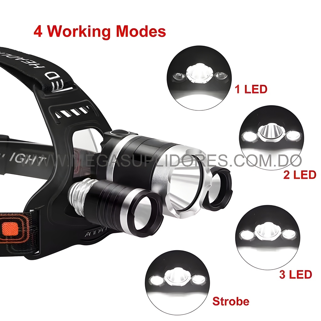  Lampara Cabeza Linterna Minera 3 Focos – Recargable  Luz de Pesca Fr Foto 7304497-3.jpg